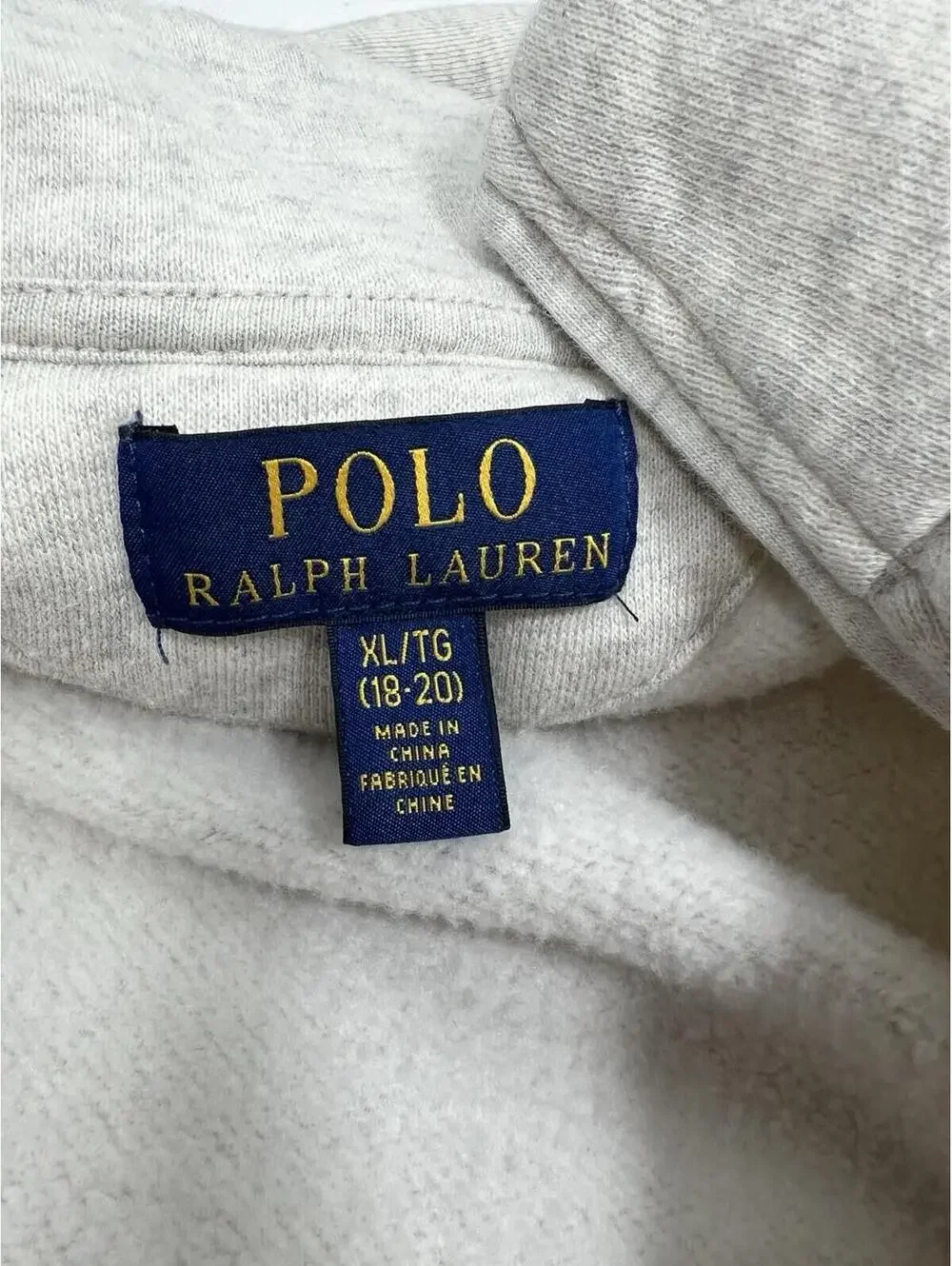 Polo Ralph Lauren Sweatshirt Boys XL 18-20 Gray Fleece 1/4 Zip Big Pony